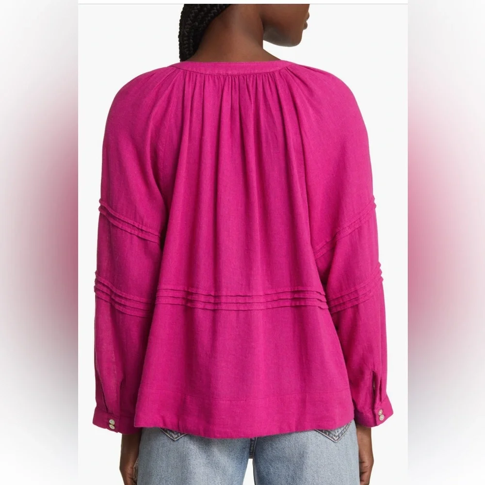 Rails fucsia linen blouse size L. EUC - Picture 3 of 8